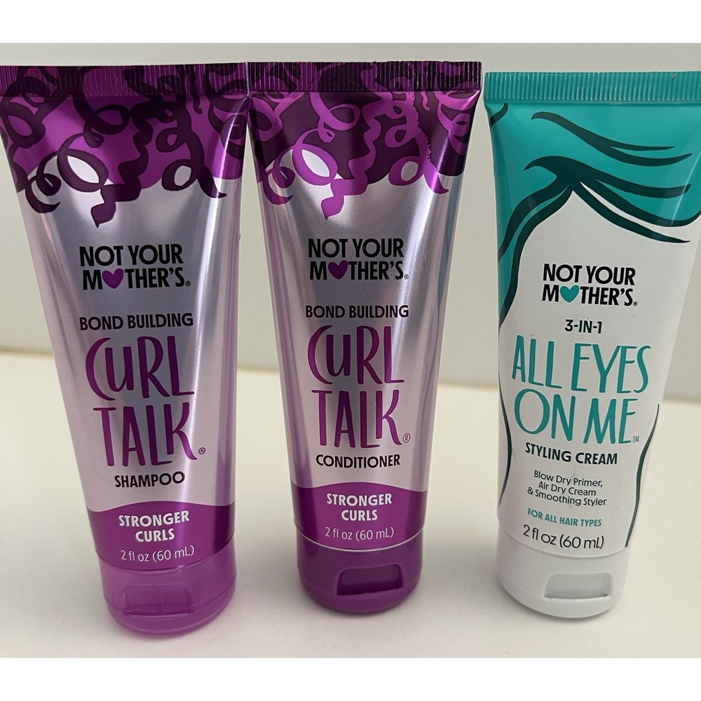 3 Pack Not Your Mother's Shampoo Conditioner Styling Cream Travel Size 2 fl oz
